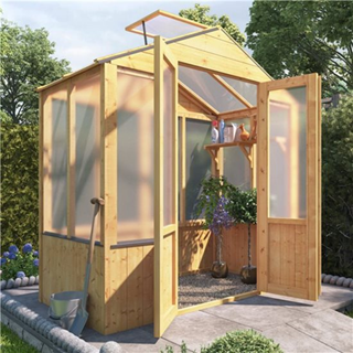 BillyOh 4000 Lincoln Wooden Polycarbonate Greenhouse with Opening Roof Vent